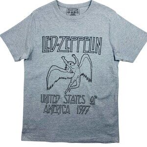 LED ZEPPELIN band T-shirt logo  color grey  men t-shirt size medium